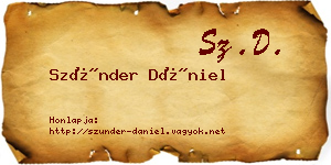 Szünder Dániel névjegykártya